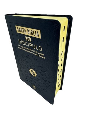 Biblia Letra Grande RVR.1960 Manual Ser Un Discípulo Imit.Piel Azul Marino Index