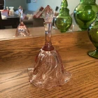 Fenton Glass Bell Dusty Rose Pink Swirl, Ruffled Edge