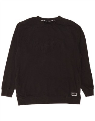 MOSSIMO Herren Grafik Sweatshirt Pullover XL schwarz Baumwolle BY09