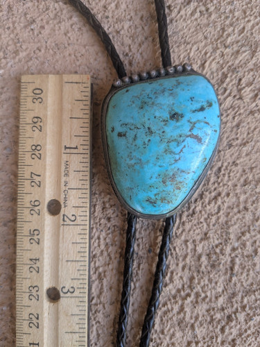 Vintage Custom Native American Turquoise Bolo Tie – Grandfather’s Estate Collect