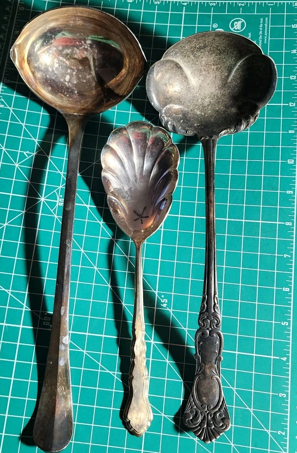 2 Vtg Large Ladles 1 Large Serving Spoon Silver Plated. Our T9020