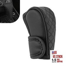 Leather Car Gear Shift Knob Cover, Anti-Slip Breathable Shifter 1 PC Black