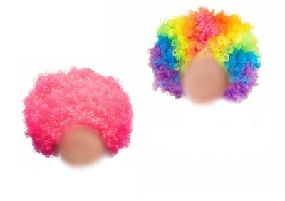 Karneval Fasching Kostüm Party Perücke Bunt oder Rosa f Damen oder Herren