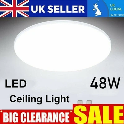 KARTOLS 48W Bright LED Ceiling Down Cool White Light Panel Wall Kitchen Bathroom Lamps