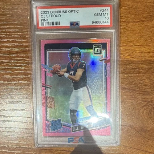 2023 Panini Donruss Optic C.J. Stroud #244 Pink Prizm Rated Rookie PSA 10