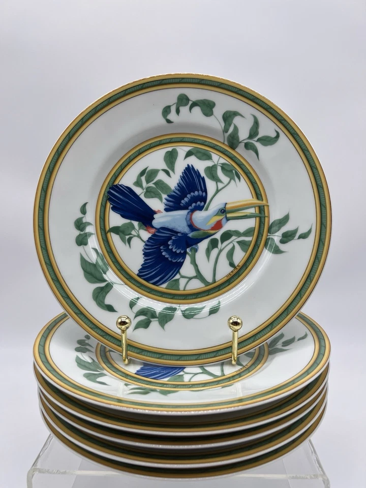 Hermes Paris Toucans Teller Frühstücksteller Limoges Porzellan Geschirr - Bild 2 von 4
