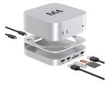Aluminum Docking Station for Mac Mini M4/M4 Pro 2024, M.2 NVMe SSD Enclosure, US