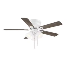 NEW Hampton Bay Clarkston II 44 in. LED Indoor White Ceiling Fan with Light Kit