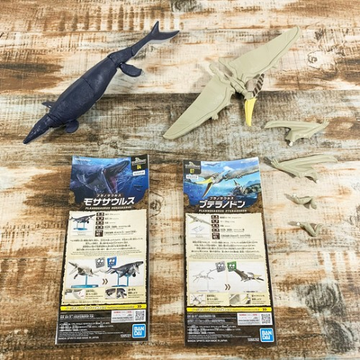 #ad Bandai Plannosaurus Dinosaur Snap Model Kits Mosasaurus and Pteranodon $29.95