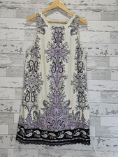 Loft Linen Blend Lace Trim Sheath Dress 12 Sleeveless Round Neck