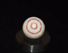 🧐👉Antique German⬛🟥🟨 China double⭕⭕doughnut bullseye clay marble size .640"