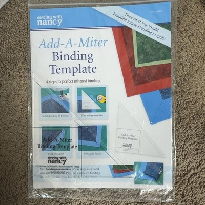 SEWING WITH NANCY Add-A-Miter Binding Template Quilting Tool SWNAMBT
