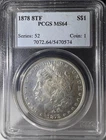 1878-8TF $1 Morgan Silver Dollar PCGS MS64 Gen 4.0B Holder (574)