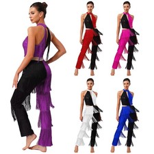 Womens Jumpsuit Disco Bodysuit Sequin Rompers Jazz Clubwear Sparkly Costume