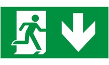 Emergency Lighting Green Down Legend For Maintained LED Exit Box EM-LEGEND-WM2D