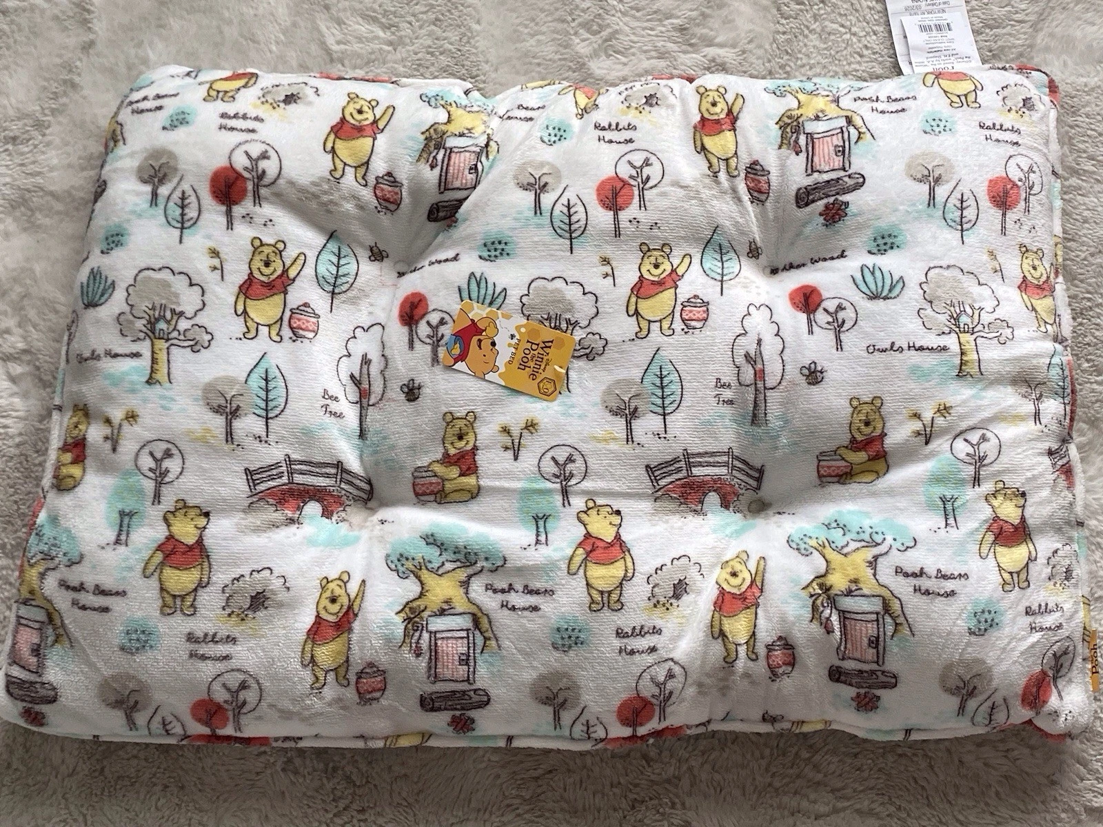Disney Winnie The Pooh Hundred Acre Wood Dog Pet Bed Soft 33” X 22” X 4” NEW