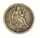 1888  seated liberty dime - -