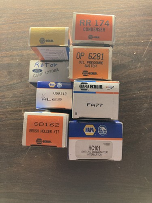 #ad 8 Piece Lot of Napa Parts Ford C5NF 12200A FA77 HC101 OP6281 RR174 AL69 SD162 $25.00