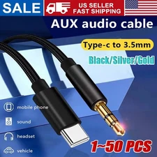 TypeC to Aux Cable USB Type-C Male To 3.5mm Cord Car AUX Music Audio Adapter LOT