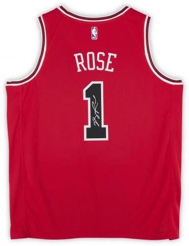 Camiseta deportiva Derrick Rose Chicago Bulls autografiada Nike Red Icon Swingman Foto 2 de 4