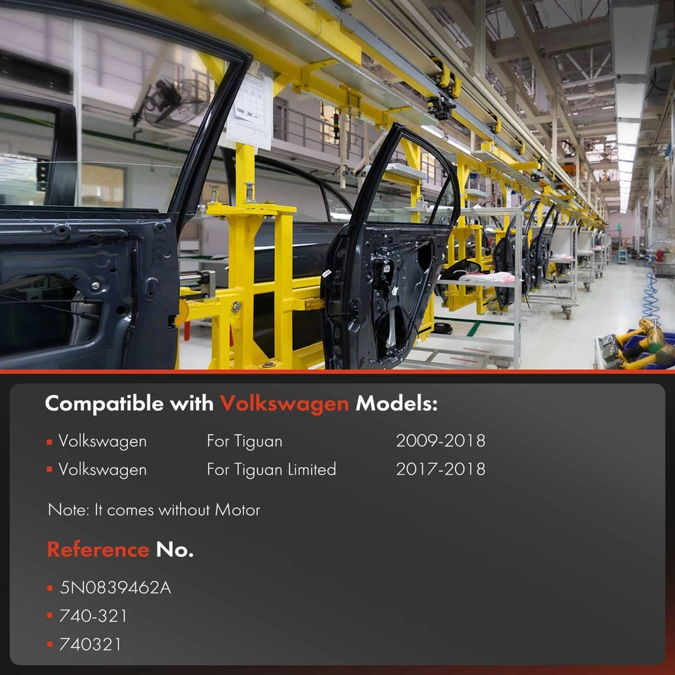 Regulador de ventana eléctrica trasero derecho para Volkswagen Tiguan 2009-2018 Tiguan Limited Foto 2 de 4