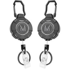 2 Pack Heavy Duty Retractable Keychain ID Badge Reels Retractable Carabiner B...