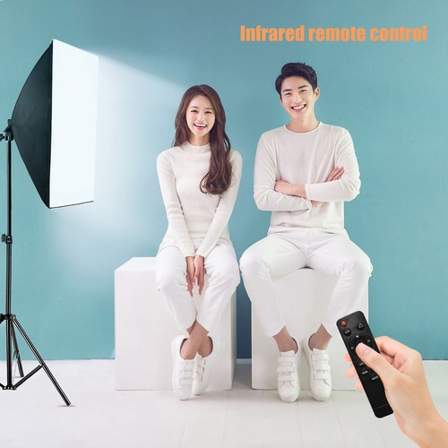 Softbox Photography Lighting Kit with 150W 3000-6000K LED Bulbs & Remote M7J2 - Picture 2 of 10