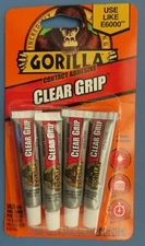 Gorilla Clear Grip 4 Tubes High Strength Contact Adhesive Waterproof # 8130002