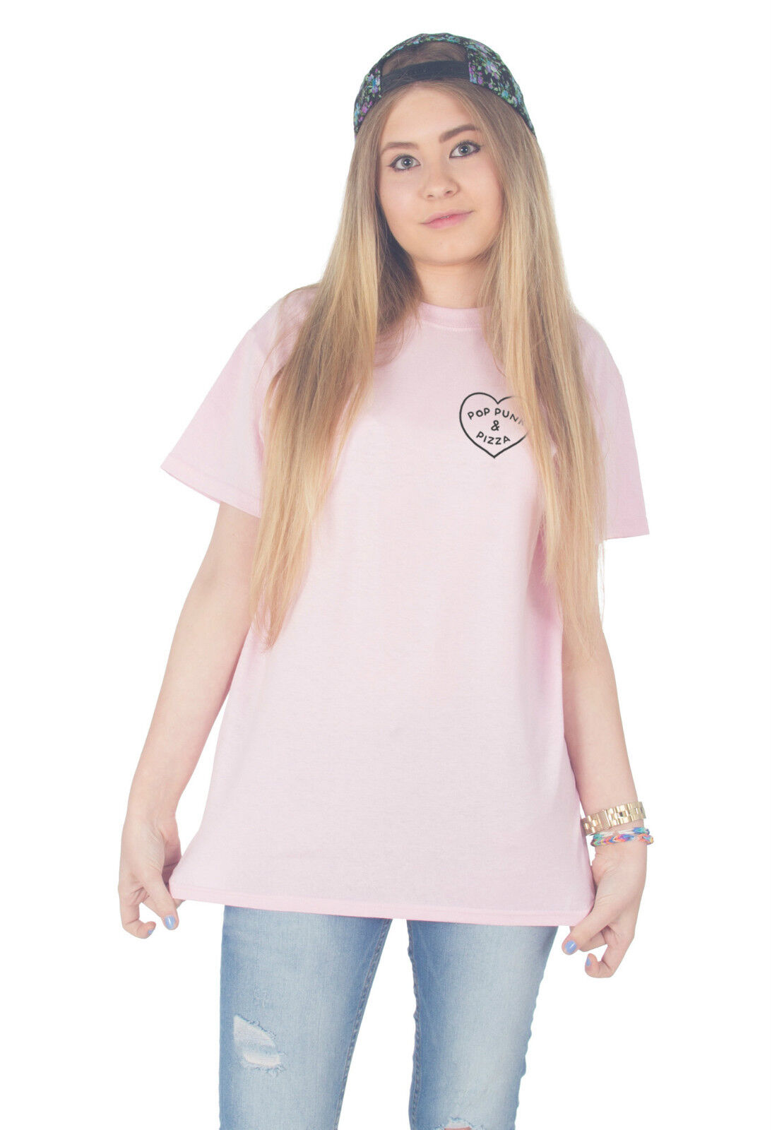 Pop Punk & Pizza T-shirt Top Fashion Blogger Cute Grunge Tumblr Slogan Bands and