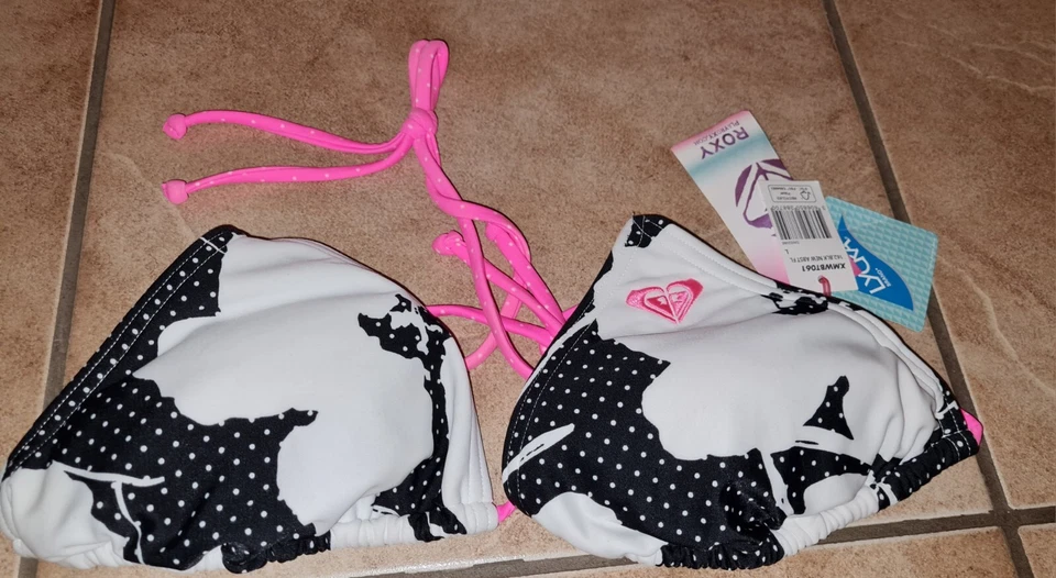 Roxy Swim Bikine Oberteil Gr.L Neu mit Etikett The Lycra Multicolor Gestickt  - Bild 2 von 4