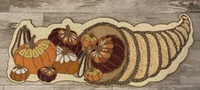 Laurel Lane FALL/THANKSGIVING "CORNUCOPIA"  Beaded Table Runner 13" X 36" NWT