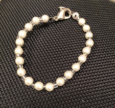 Newborn Baby/Childrens Boys/Girls Faux Pearl Beaded Bracelet Approx Adjustable