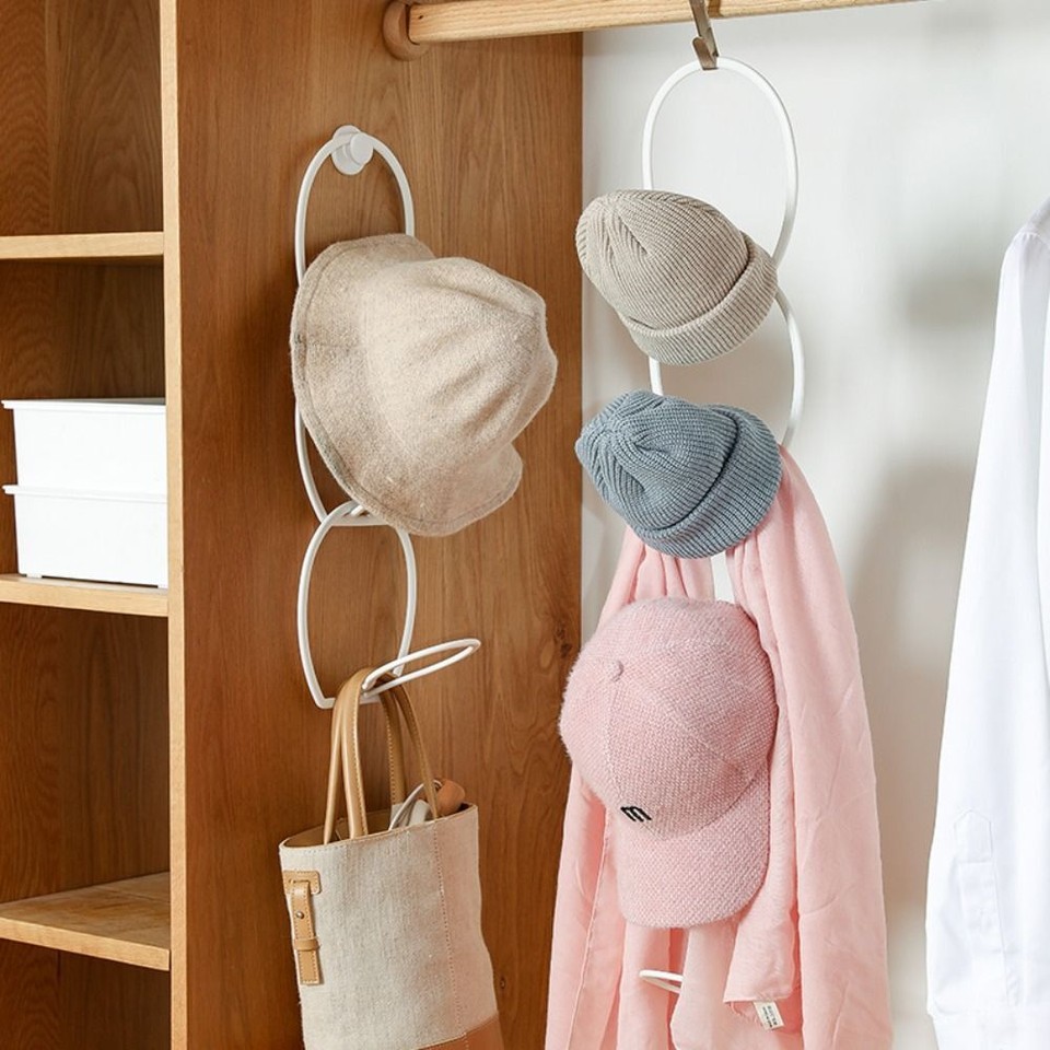 6 Pcs Wall Mounted Hat Display Holder Scarf Bag Baseball Hat Storage