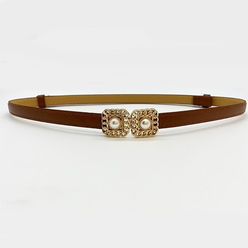 Ceinture ajustable Cummerbunds femme boucle nacrée fine ceinture PU ceinture taille - Photo 8/15