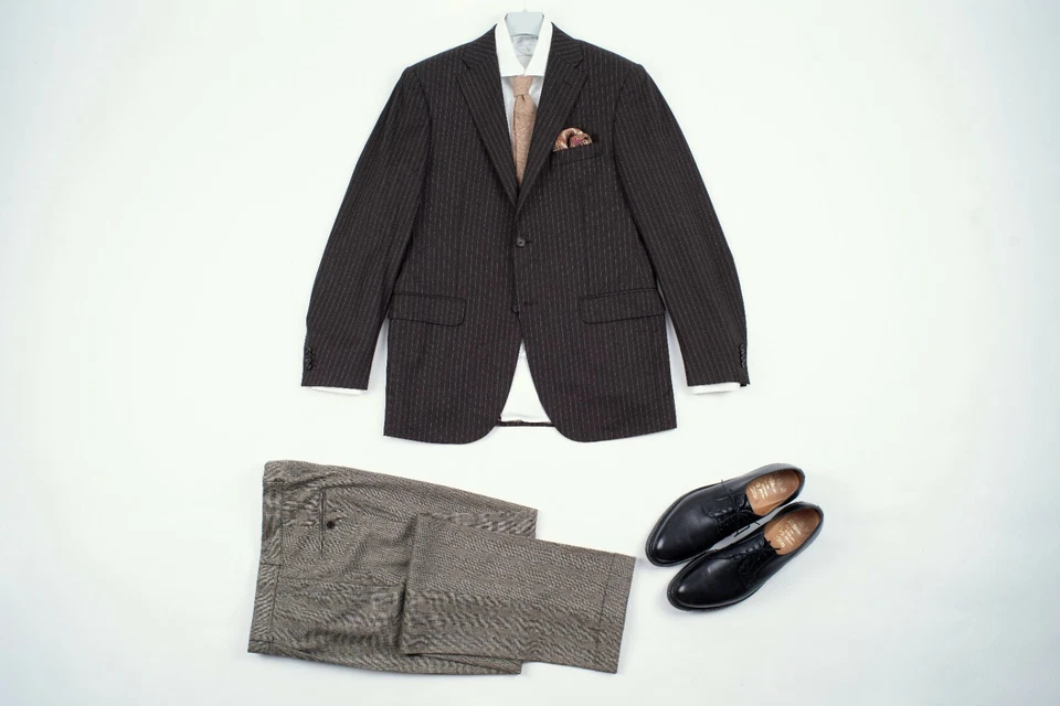 CORNELIANI Super 120's Merino Wool Brown Blazer Jacket, US 40L (EU 98) - Image 2 of 4