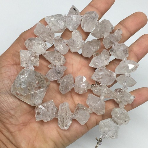 20-35mm, 29 Bds, 166.1g,Large Natural Terminated Diamond Quartz Strand 16",DQ241 - Picture 4 of 11