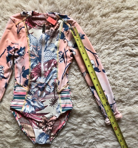 Maaji Girls' Sz 2 Long Sleeve Surf Suit Zip Front One Piece Reversible Swimsuit - Picture 12 of 14