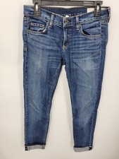 Rag  Bone Jeans Womens 25 Skinny Stretch Dark Faded Wash Bue Denim