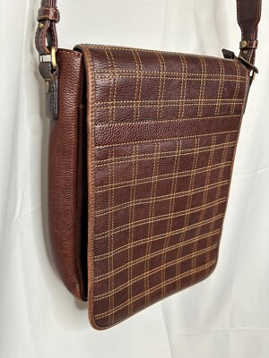 DR. KOFFER NEW YORK Vintage Brown LEATHER Organizer Man Messenger Shoulder Bag