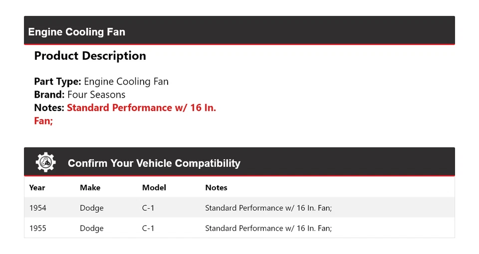 Вентилятор охлаждения двигателя для Dodge C-1 1954-1955 годов выпуска 4 сезона - Изображение 2 из 4