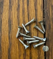 Wood Screws American Slotted Flat Head # 3 X 1/2 Brass Nickel Plated Free Ship