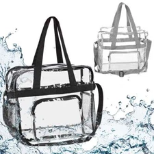 Large Clear PVC Tote Pack Bag Women Transparent Handbag Purse Stadium Security
