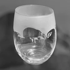 BADGER FRIEZE Boxed 36cl Clear Crystal Stemless Wine / Water Glass