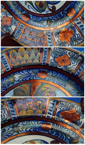 Cooperativa ceramisti Gualdo Tadino Coppia piatti ceramica lustro Cesare 1900 XX - Imagen 22 de 24
