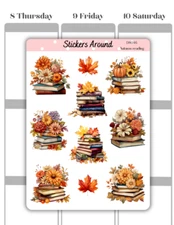 Autumn Books Decorative Planner Sticker for Journaling, Fall Scrapbooking
