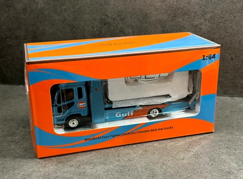 GCD 1:64 Blue Gulf Fuso Fighter Mk2 Double Deck Tow Model Diecast Metal Car - Picture 15 of 15