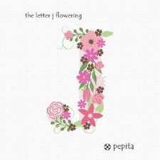 The Letter J Flowering Needlepoint Kit or Canvas