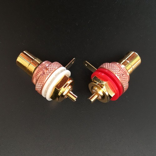2 pz connettore presa montaggio pannello telaio RCA placcato oro RCA - Foto 2 di 6