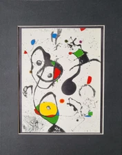 Joan Miro "La Reine Des Ephemeres"  Matted offset Lithograph Limited Ed. 1991