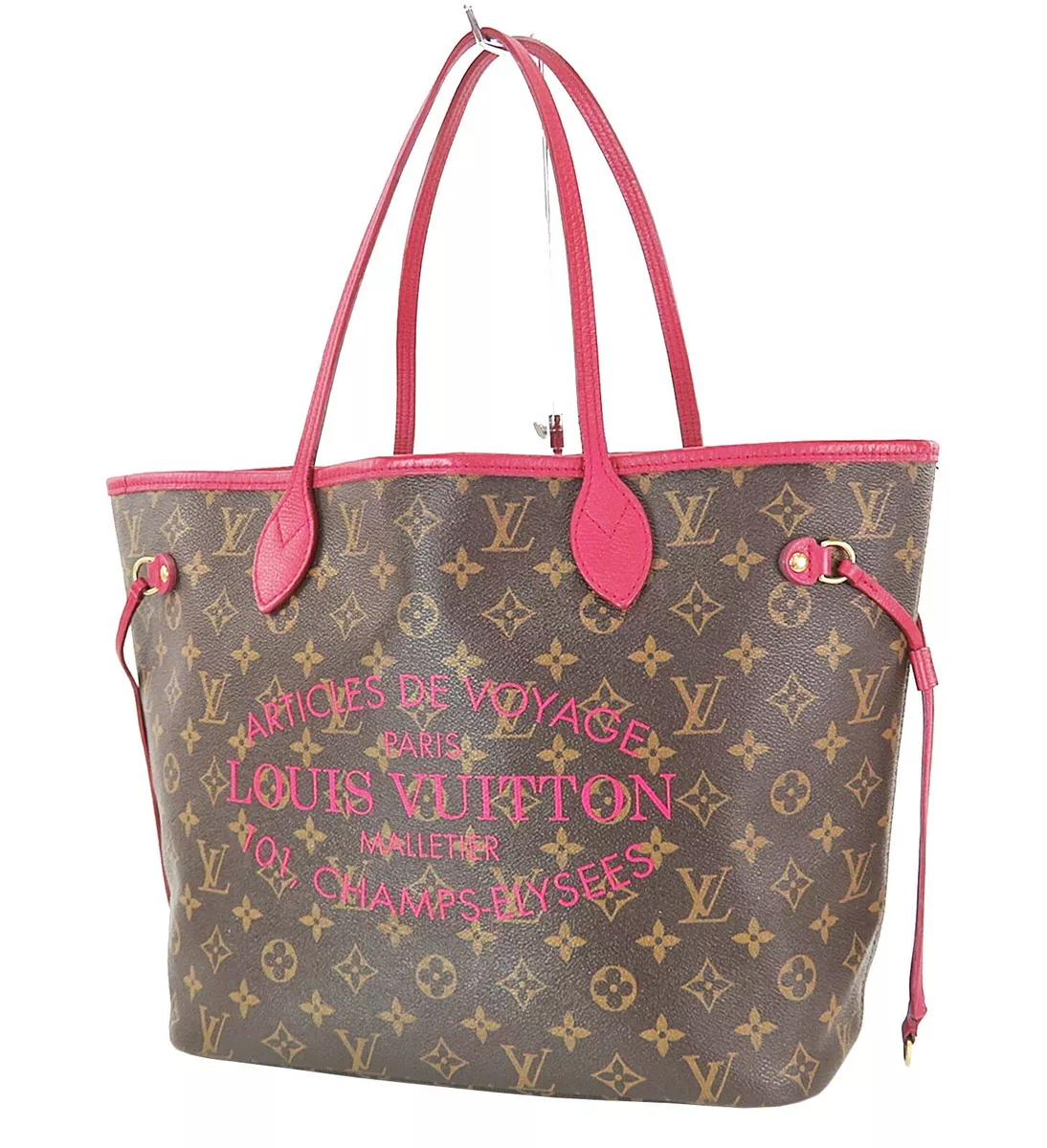 Authentic LOUIS VUITTON Neverfull MM Monogram Red Ikat Tote Bag